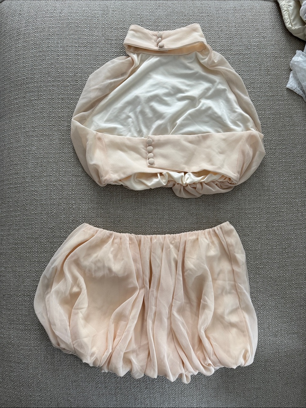 Women’s Mini Bubble Skirt Set in Soft Blush - Picture 2 of 4